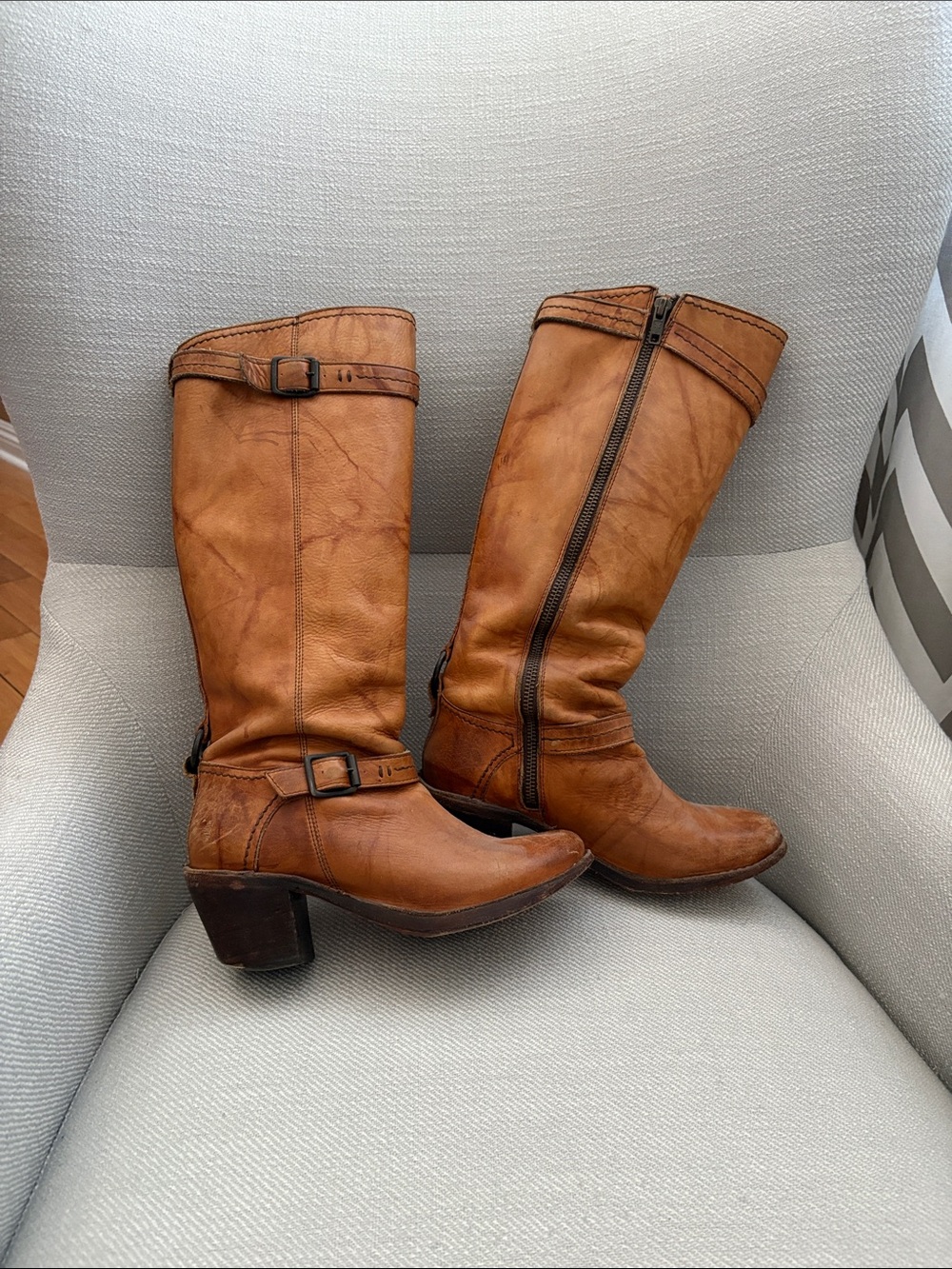 Cognac High Frye Boots - 6
